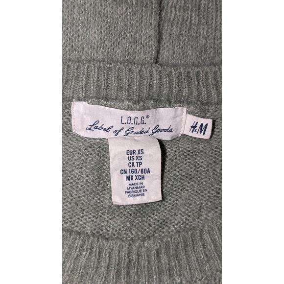 L.O.G.G. H&M Knit Sweater Ribbed Hem Wool Blend Long Sleeve Pullover Top Xsmall - Picture 4 of 5